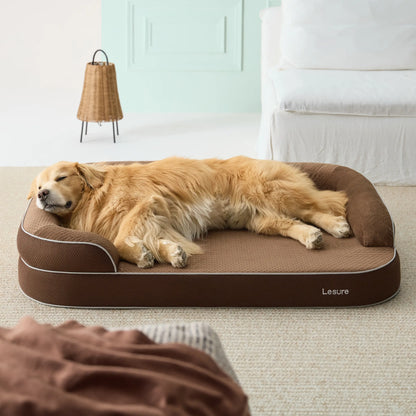 Lesure Realortho Orthopedic Dog Bed for Large and Senior Dogs - 3-Layer Premium Memory Foam with Joint Support, Waterproof Washable Cover, Ideal for Deep Sleep Comfort