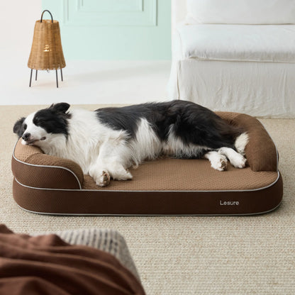 Lesure Realortho Orthopedic Dog Bed for Large and Senior Dogs - 3-Layer Premium Memory Foam with Joint Support, Waterproof Washable Cover, Ideal for Deep Sleep Comfort