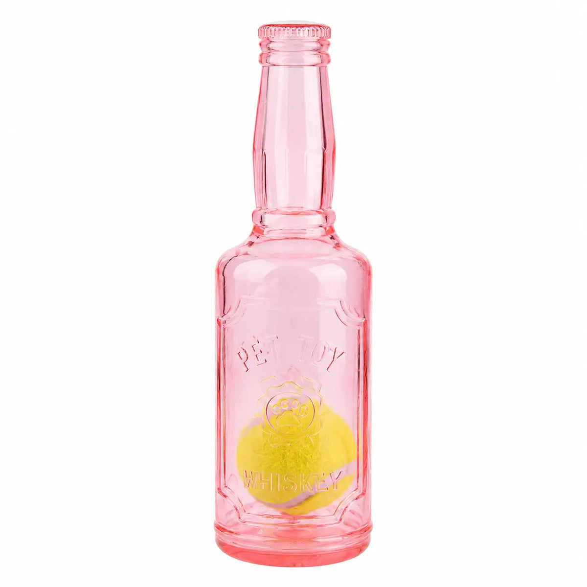 1Pc TPR Plastic Bottle-Shaped Dog Chew Toy with Tennis Ball, Interactive Fetch-Tug Toy for Small-Medium Dogs, Durable for Teeth Relief, Indoor-Outdoor Play
