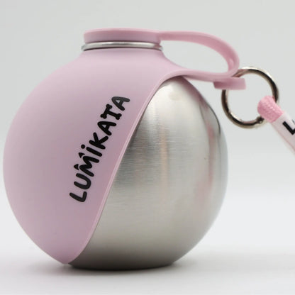 Lumikata 2-in-1 Portable Dog Water Bottle with Silicone Foldable Bowl - 10oz Stainless Steel, Leak-Proof Design for Small Dogs, Ideal for Walking and Feeding
