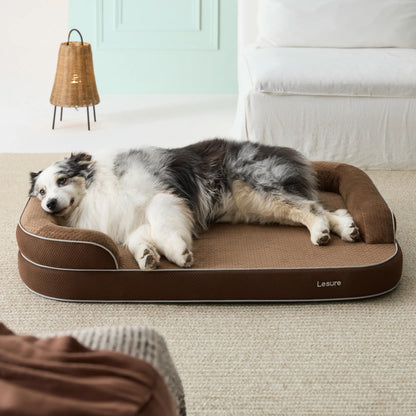 Lesure Realortho Orthopedic Dog Bed for Large and Senior Dogs - 3-Layer Premium Memory Foam with Joint Support, Waterproof Washable Cover, Ideal for Deep Sleep Comfort