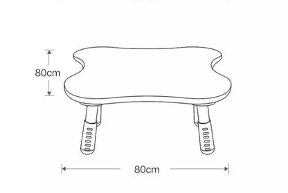 Clover Height Adjustable  Four-kid White Study Table