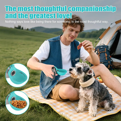 Lumikata 2-in-1 Portable Dog Water Bottle with Silicone Foldable Bowl - 10oz Stainless Steel, Leak-Proof Design for Small Dogs, Ideal for Walking and Feeding